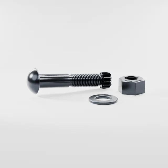 Tension Control Bolts M20×95 10.9S Alloy Steel Black Oxide, Product rendering