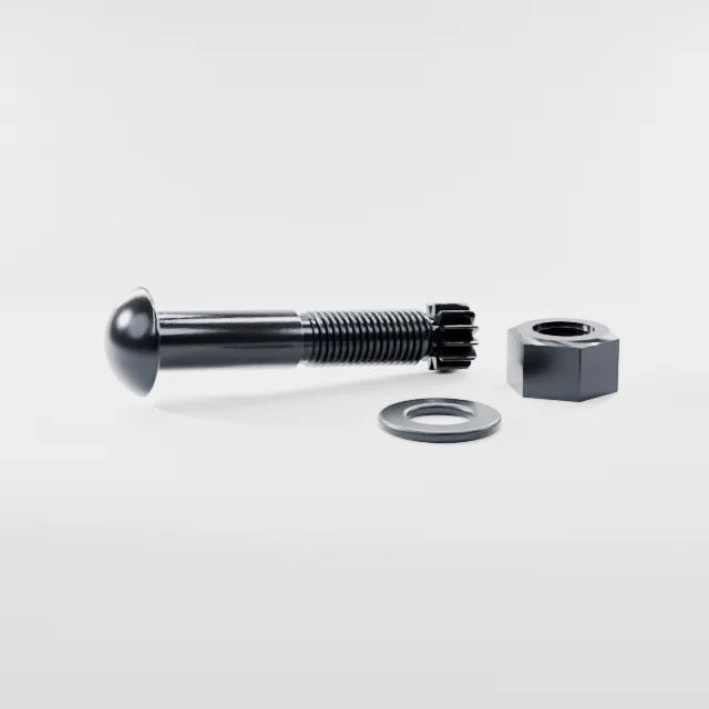 Tension Control Bolts M20×100 10.9S Alloy Steel Black Oxide, Product rendering