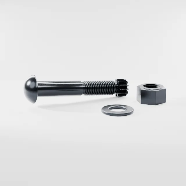 Tension Control Bolts M20×110 10.9S Alloy Steel Black Oxide, Product rendering