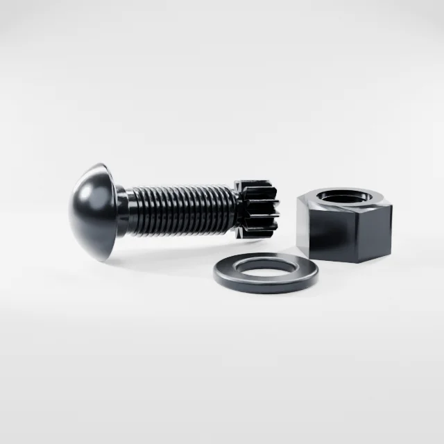 Tension Control Bolts M22×55 10.9S Alloy Steel Black Oxide, Product rendering