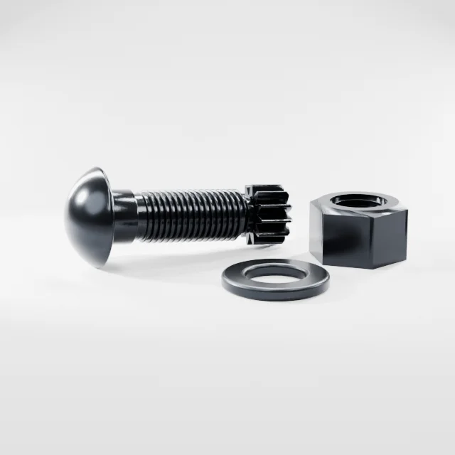Tension Control Bolts M22×60 10.9S Alloy Steel Black Oxide, Product rendering
