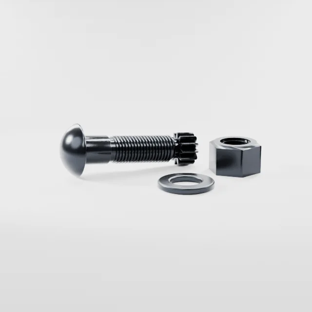 Tension Control Bolts M22×75 10.9S Alloy Steel Black Oxide, Product rendering