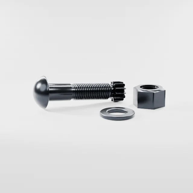 Tension Control Bolts M22×85 10.9S Alloy Steel Black Oxide, Product rendering