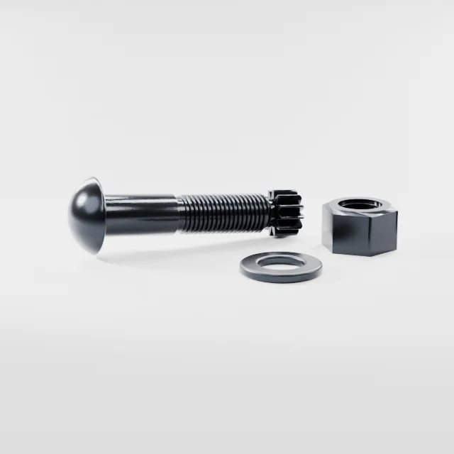 Tension Control Bolts M22×95 10.9S Alloy Steel Black Oxide, Product rendering