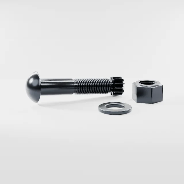 Tension Control Bolts M22×100 10.9S Alloy Steel Black Oxide, Product rendering