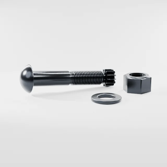 Tension Control Bolts M22×110 10.9S Alloy Steel Black Oxide, Product rendering