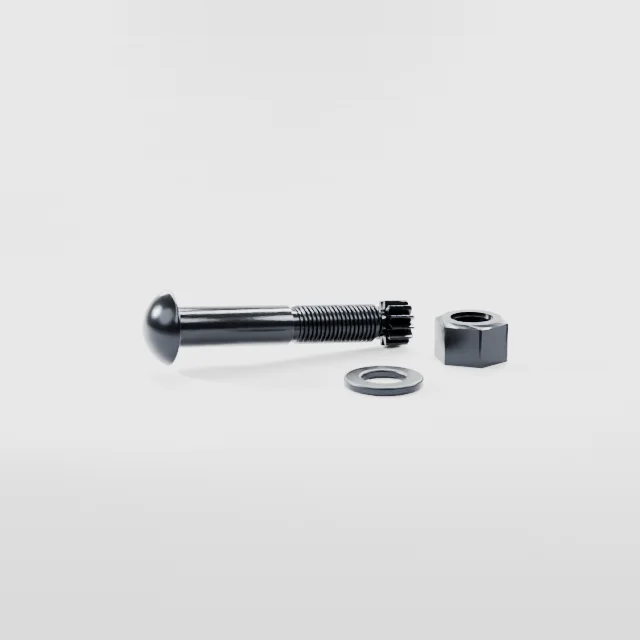 Tension Control Bolts M22×120 10.9S Alloy Steel Black Oxide, Product rendering