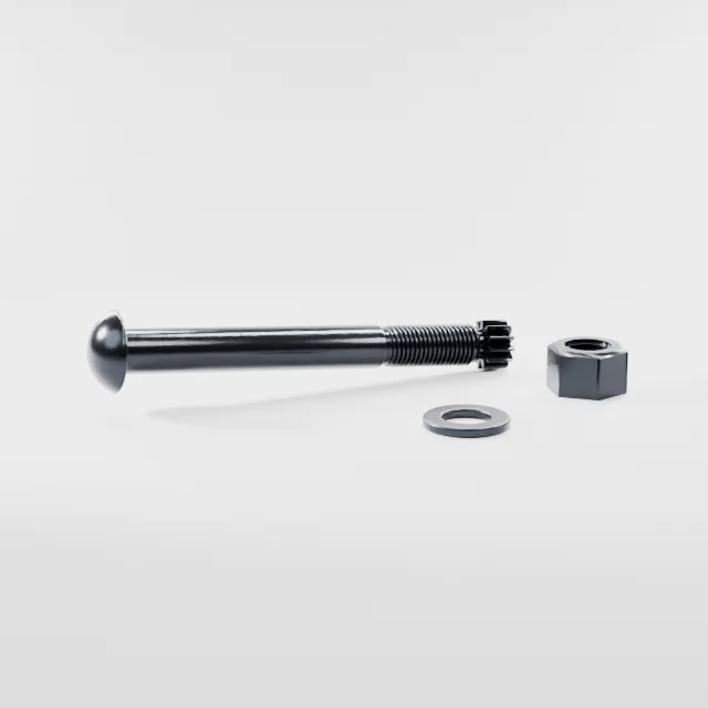 Tension Control Bolts M22×190 10.9S Alloy Steel Black Oxide, Product rendering