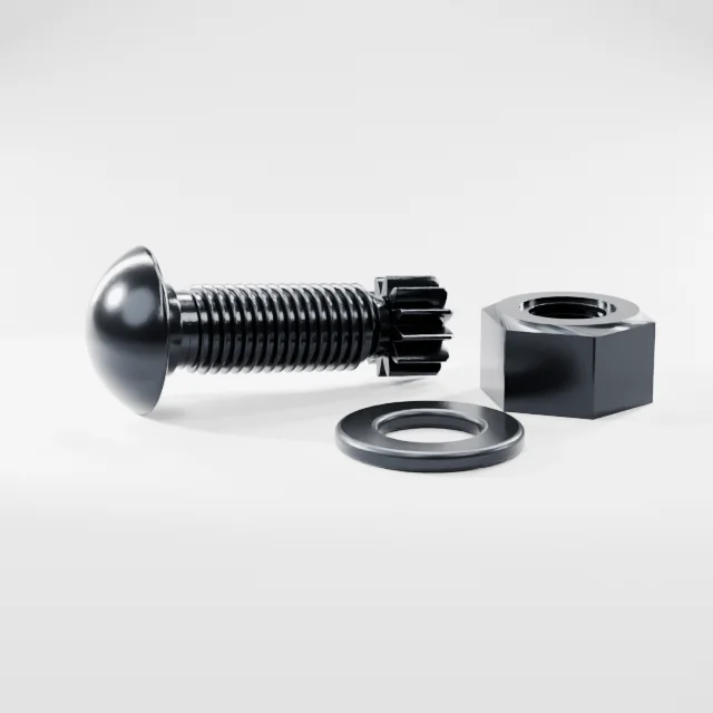 Tension Control Bolts M24×60 10.9S Alloy Steel Black Oxide, Product rendering