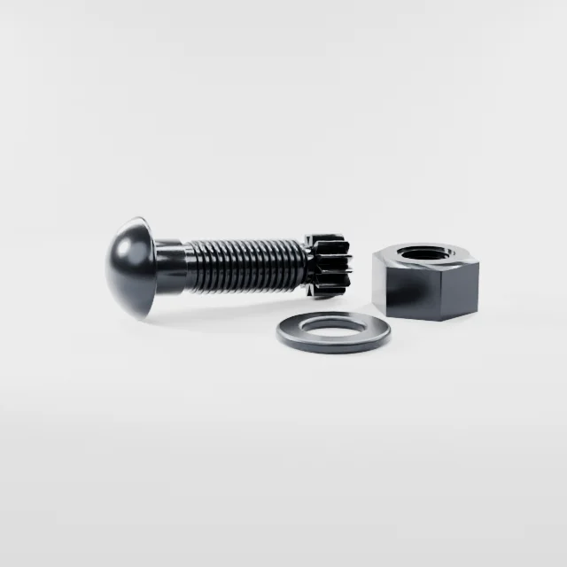 Tension Control Bolts M24×70 10.9S Alloy Steel Black Oxide, Product rendering