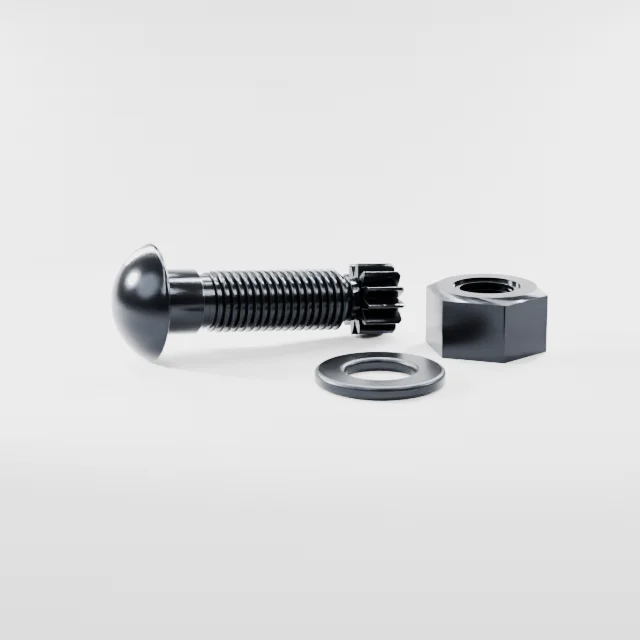 Tension Control Bolts M24×75 10.9S Alloy Steel Black Oxide, Product rendering