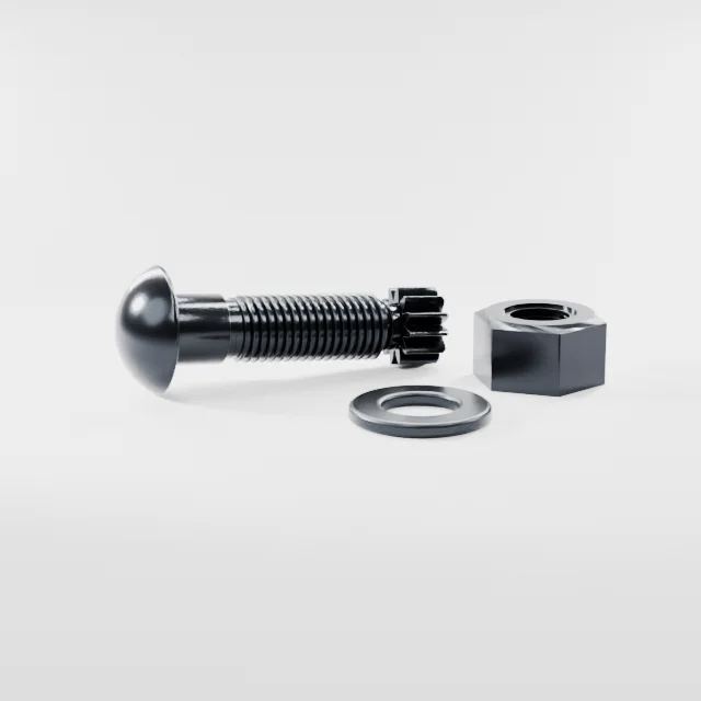 Tension Control Bolts M24×80 10.9S Alloy Steel Black Oxide, Product rendering