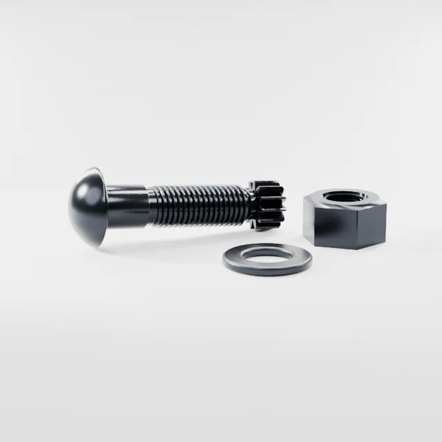 Tension Control Bolts M24×85 10.9S Alloy Steel Black Oxide, Product rendering