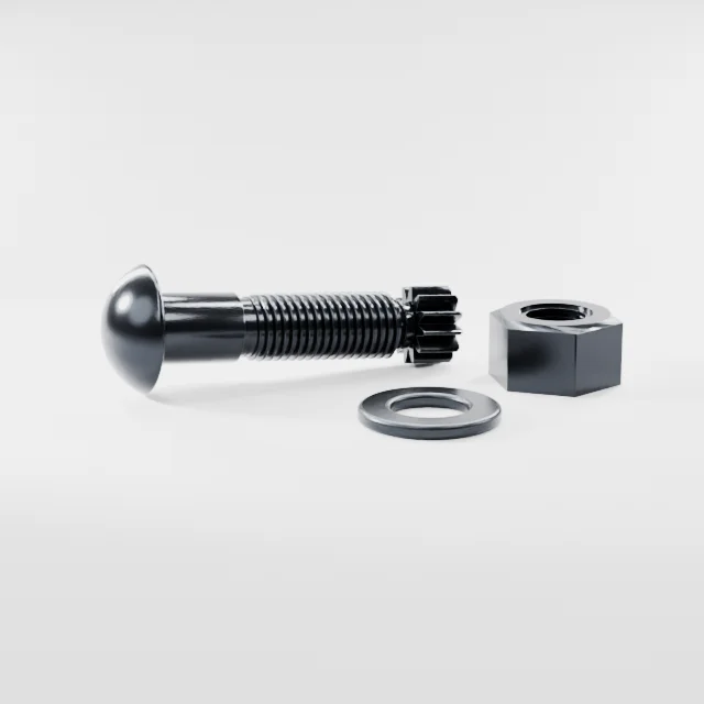 Tension Control Bolts M24×90 10.9S Alloy Steel Black Oxide, Product rendering