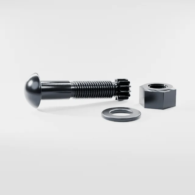 Tension Control Bolts M24×100 10.9S Alloy Steel Black Oxide, Product rendering
