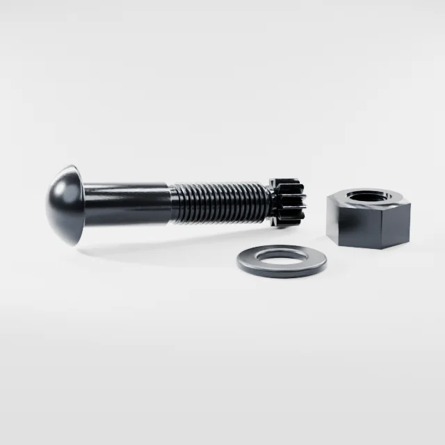 Tension Control Bolts M24×110 10.9S Alloy Steel Black Oxide, Product rendering