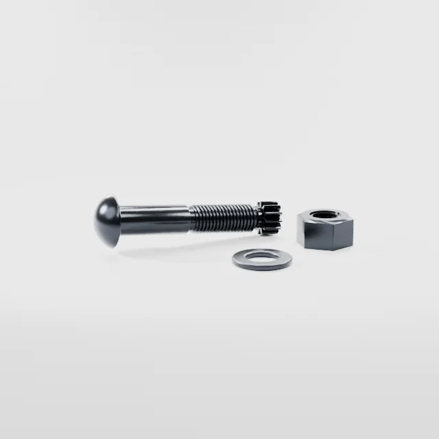 Tension Control Bolts M24×120 10.9S Alloy Steel Black Oxide, Product rendering