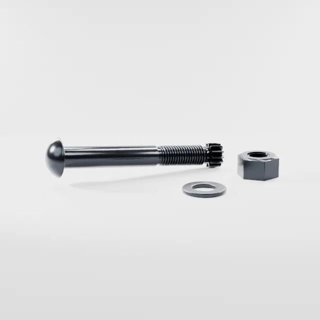 Tension Control Bolts M24×170 10.9S Alloy Steel Black Oxide, Product rendering