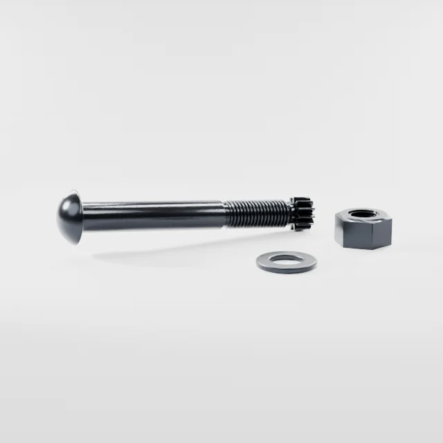 Tension Control Bolts M24×180 10.9S Alloy Steel Black Oxide, Product rendering