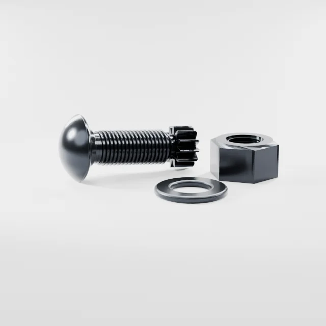 Tension Control Bolts M27×65 10.9S Alloy Steel Black Oxide, Product rendering