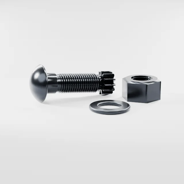 Tension Control Bolts M27×75 10.9S Alloy Steel Black Oxide, Product rendering