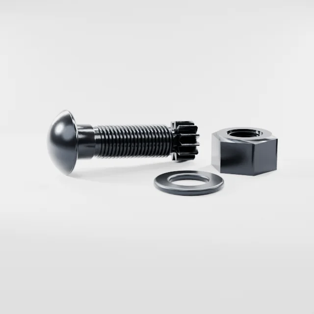Tension Control Bolts M27×80 10.9S Alloy Steel Black Oxide, Product rendering