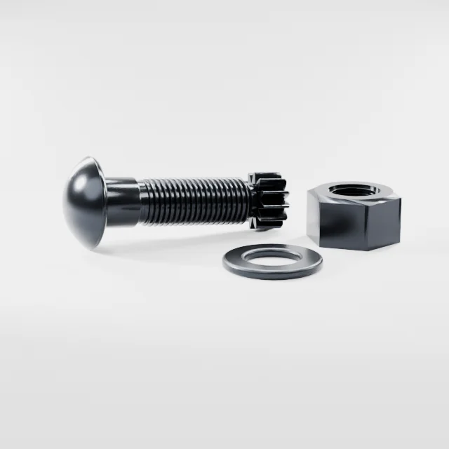 Tension Control Bolts M27×85 10.9S Alloy Steel Black Oxide, Product rendering