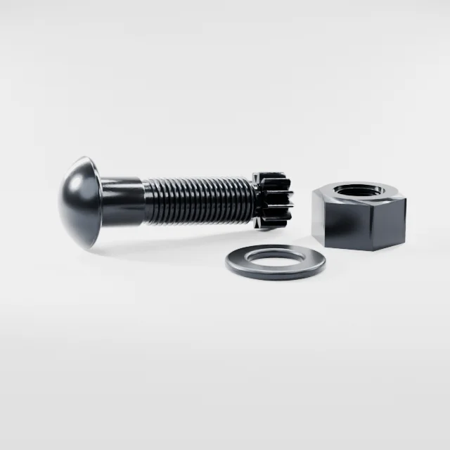 Tension Control Bolts M27×90 10.9S Alloy Steel Black Oxide, Product rendering