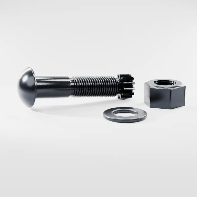 Tension Control Bolts M27×110 10.9S Alloy Steel Black Oxide, Product rendering