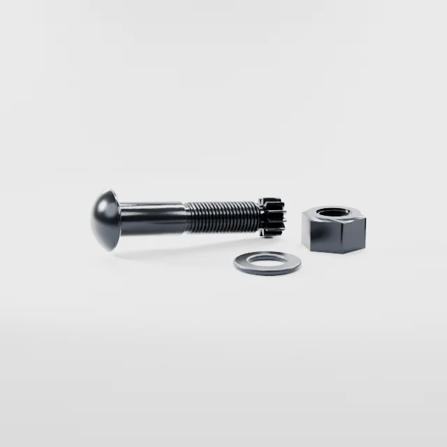 Tension Control Bolts M27×120 10.9S Alloy Steel Black Oxide, Product rendering