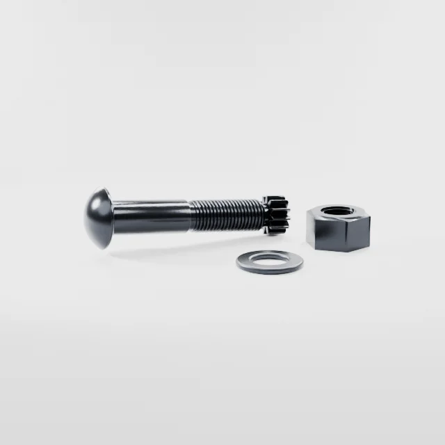 Tension Control Bolts M27×130 10.9S Alloy Steel Black Oxide, Product rendering