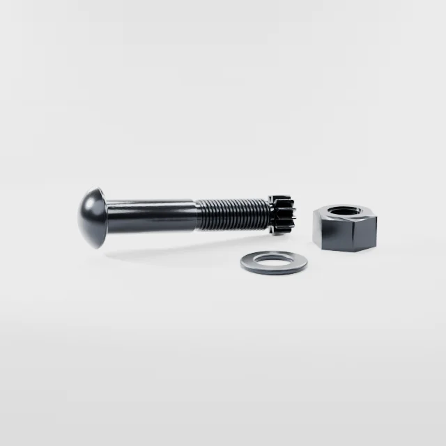 Tension Control Bolts M27×140 10.9S Alloy Steel Black Oxide, Product rendering