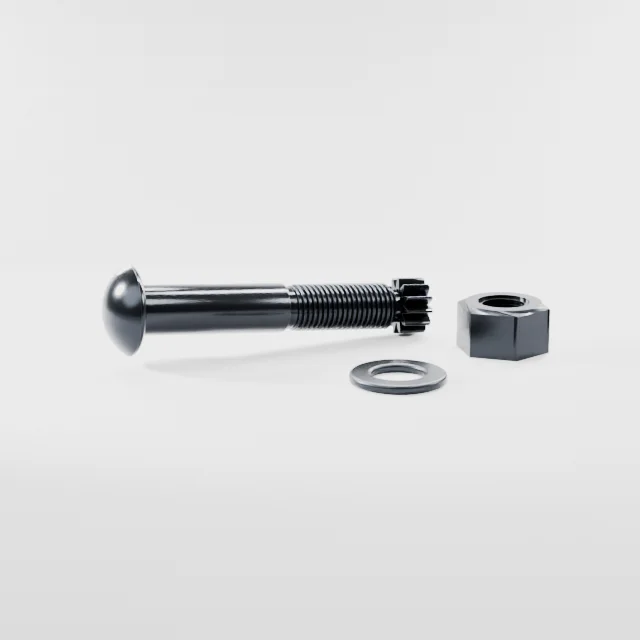Tension Control Bolts M27×150 10.9S Alloy Steel Black Oxide, Product rendering