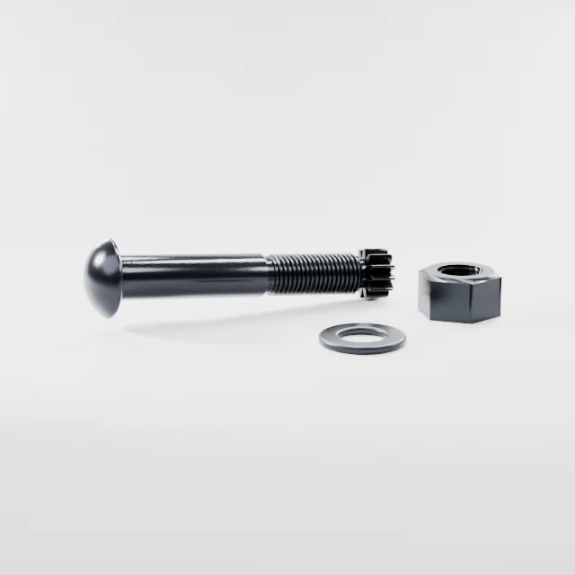 Tension Control Bolts M27×160 10.9S Alloy Steel Black Oxide, Product rendering