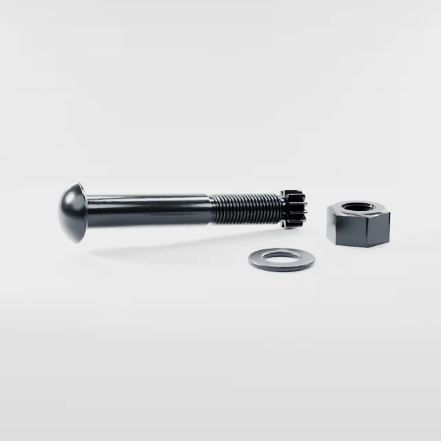 Tension Control Bolts M27×170 10.9S Alloy Steel Black Oxide, Product rendering