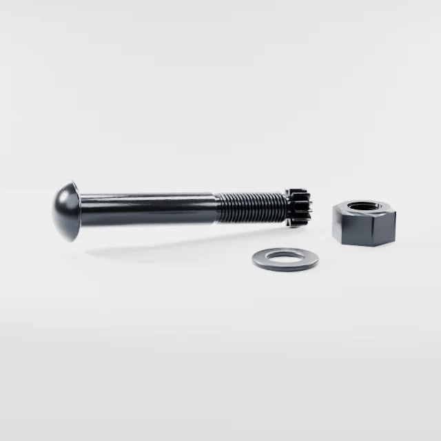 Tension Control Bolts M27×180 10.9S Alloy Steel Black Oxide, Product rendering