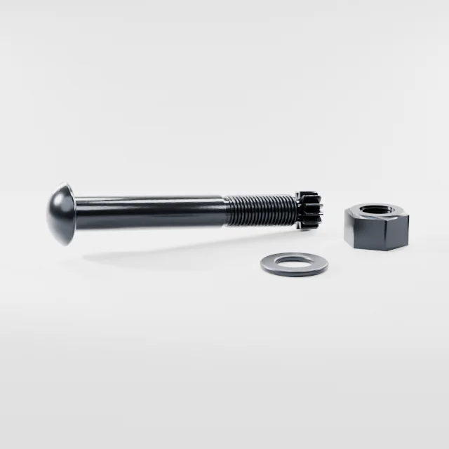 Tension Control Bolts M27×190 10.9S Alloy Steel Black Oxide, Product rendering