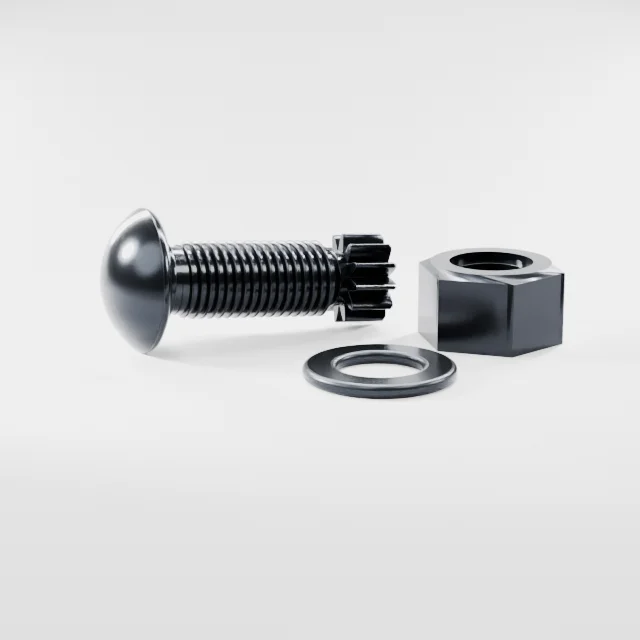 Tension Control Bolts M30×70 10.9S Alloy Steel Black Oxide, Product rendering