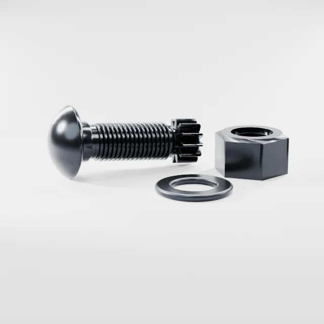 Tension Control Bolts M30×75 10.9S Alloy Steel Black Oxide, Product rendering
