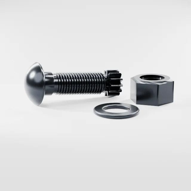 Tension Control Bolts M30×85 10.9S Alloy Steel Black Oxide, Product rendering