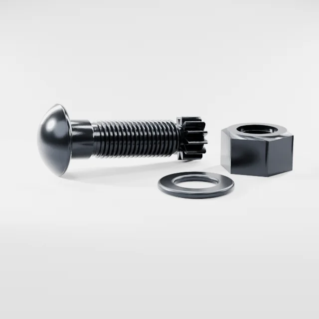 Tension Control Bolts M30×90 10.9S Alloy Steel Black Oxide, Product rendering