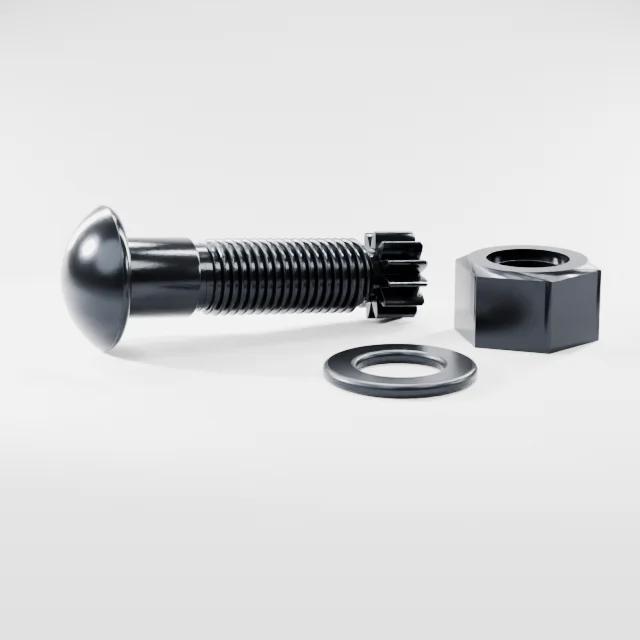 Tension Control Bolts M30×100 10.9S Alloy Steel Black Oxide, Product rendering