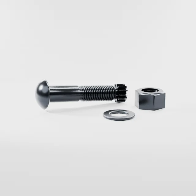 Tension Control Bolts M30×130 10.9S Alloy Steel Black Oxide, Product rendering