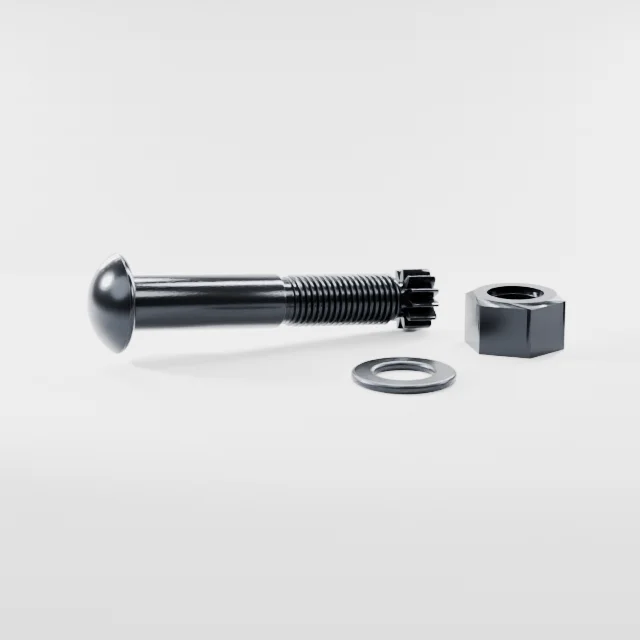 Tension Control Bolts M30×160 10.9S Alloy Steel Black Oxide, Product rendering