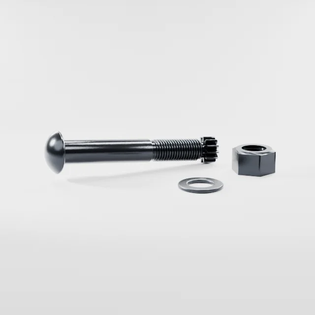 Tension Control Bolts M30×190 10.9S Alloy Steel Black Oxide, Product rendering
