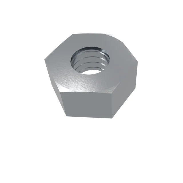 Hex Nuts (Coarse/Fine/Lock) M4 8 Carbon Steel Zinc Plated, Product rendering
