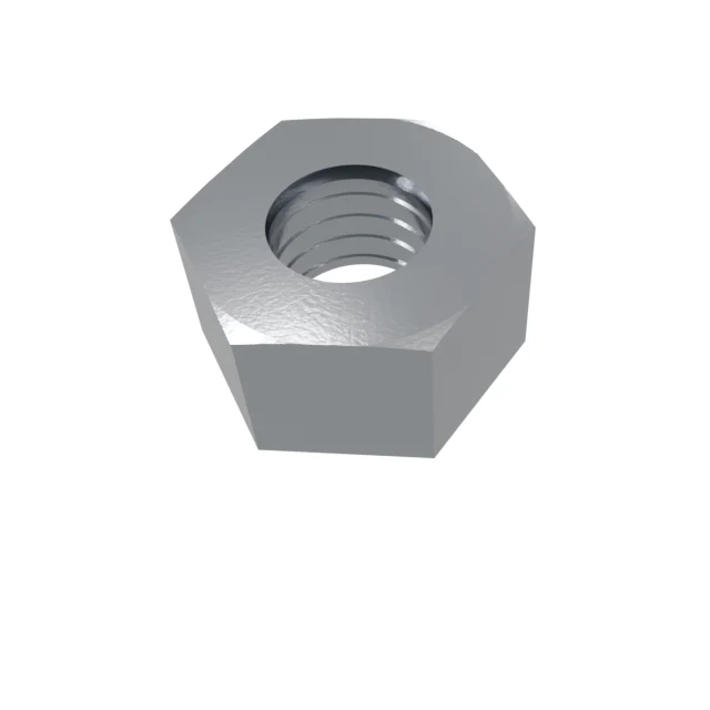 Hex Nuts (Coarse/Fine/Lock) M5 8 Carbon Steel Dacromet, Product rendering
