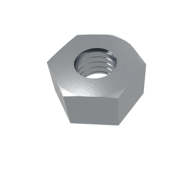 Hex Nuts (Coarse/Fine/Lock) M10 8 Carbon Steel Dacromet, Product rendering
