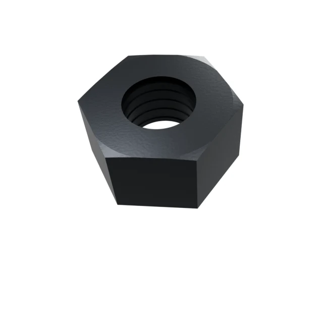 Hex Nuts (Coarse/Fine/Lock) M8 12 Carbon Steel Black Oxide, Product rendering