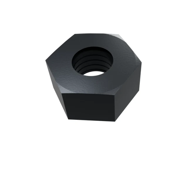 Hex Nuts (Coarse/Fine/Lock) M10 10 Carbon Steel Black Oxide, Product rendering